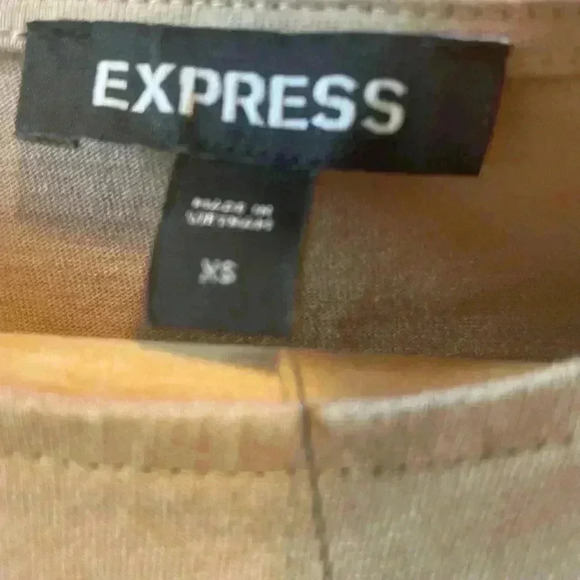 Express Tan Beige Taupe Summer Mini Dress Cap Sleeve - Picture 9 of 10